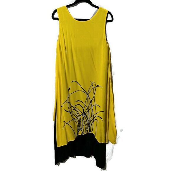 Shopping w/ Anthony Marc Hankins Women's Yellow Sleeveless Maxi Dress Sz Medium - Picture 2 of 6